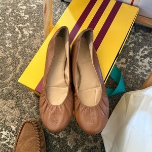 J. Crew Tan Leather Flats